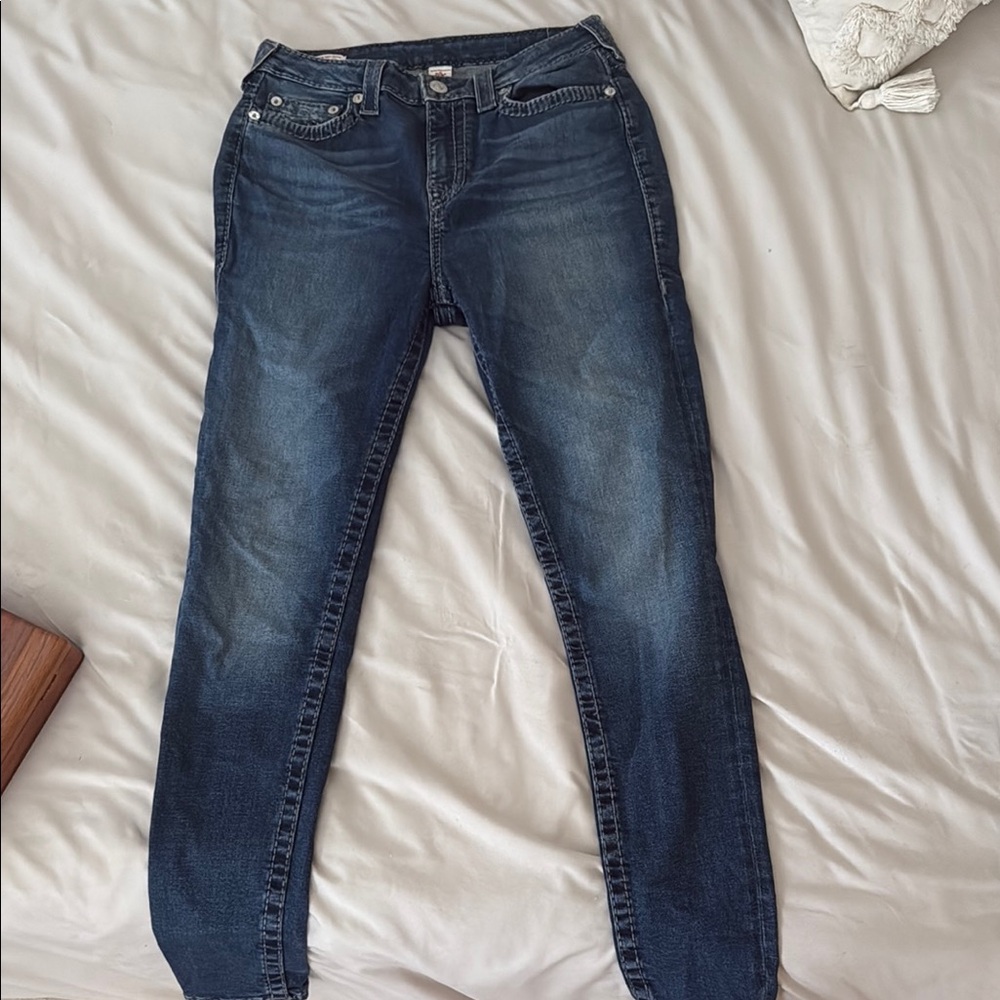 True Religion Blue Skinny Jeans Sleek Fit